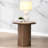 Kasha Travertine Top & Walnut End Table