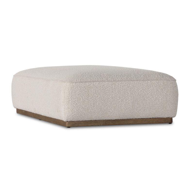 Knoll Natural Boucle Upholstered Rectangle Ottoman