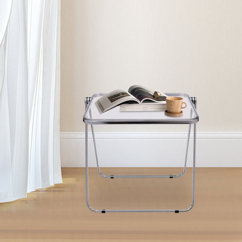 Table-plateau pliable et portative en acrylique, Transparent
