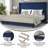 Upholstered Platform Bed with Vertical Stitched Wingback Headboard, Slatted Mattress Foundation-72413571-72413569