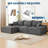 110" Oversized L-Shaped Sectional Sofa with Right Chaise, Cloud Couch with Corduroy & Memory Foam, Includes Throw Pillows-2043325890