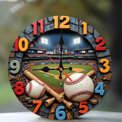 Baseball Stadium Wall Clock Unique Design
