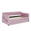 Lit de jour moderne avec lit gigogne escamotable, canapé-lit en velours avec 4 poches de rangement latérales-1375143721