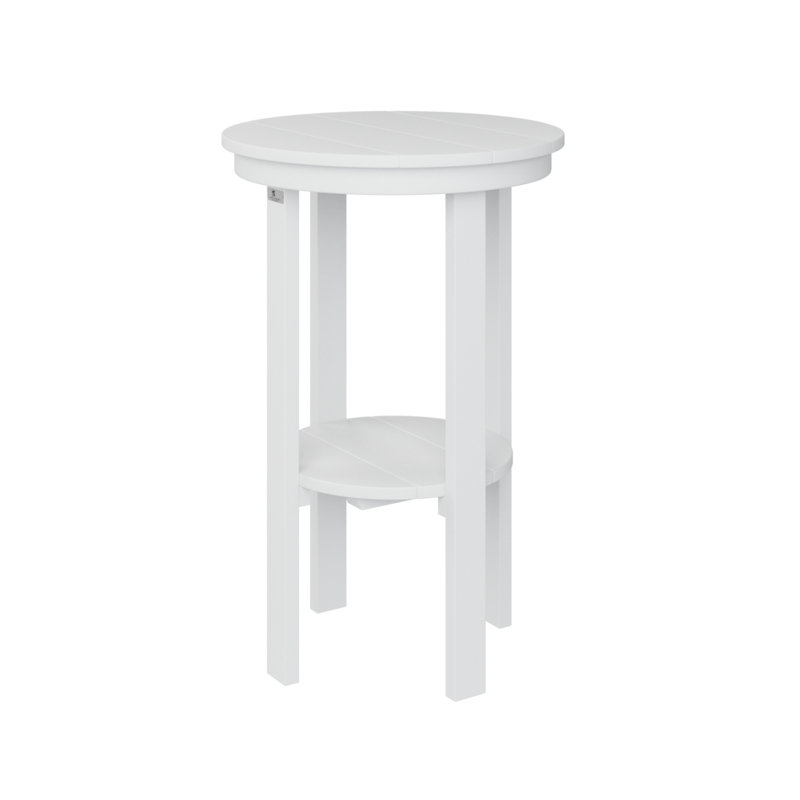 Outdoor Round End Bar Table, White