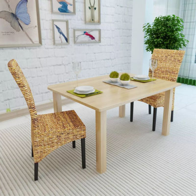 Franco vidaXL Dining Chair Woven Dining Room Kitchen Furniture Brown Natural Rattan
