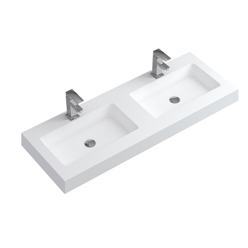 Dessus de meuble-lavabo double 48 po avec lavabo mat intégré DAX Bayside