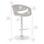 Tabouret de bar pivotant à hauteur réglable avec base piédestal en similicuir, bois de noyer et chrome-19477864