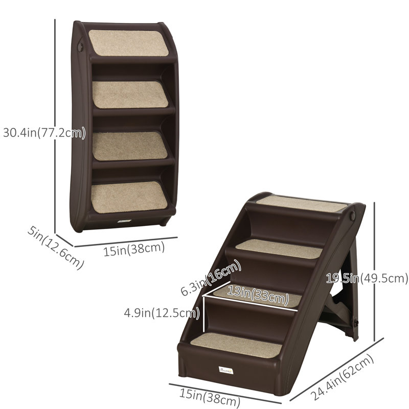 Escalier pour animal 4 marches Pawhut