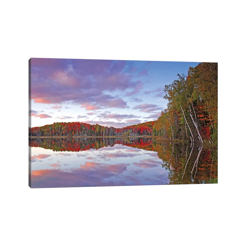 Sunset Colours On Council Lake by Brian Wolf - Wrapped Canvas Print, 20.32cm H x 30.48cm W x 1.91cm D