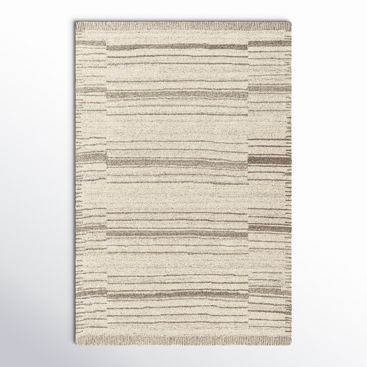 Rectangle Demie Hand-Tufted Wool Area Rug in Light Gray/Beige