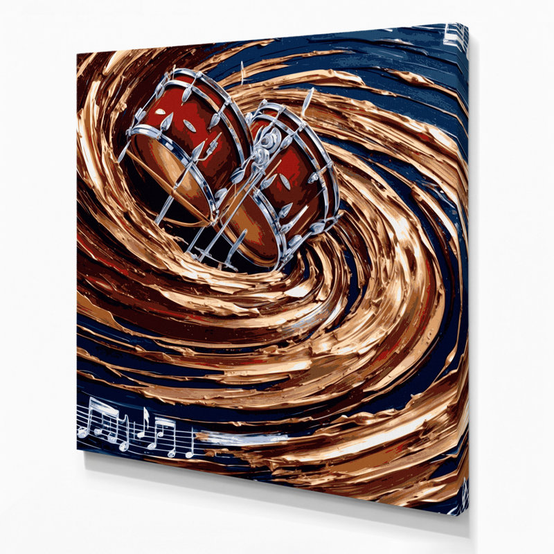 «Music Timpani», art mural sur toile mauve, H 16 po x l 16 po