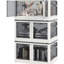 32 bacs de rangement empilables avec couvercles 32 gallons, 3 paquets. Roues pliables. Organisez la chambre à coucher, le salon, le bureau. 5 accès. Conception pliante. Empilage sécurisé. Maximisez l'espace. Blanc. Capacité: 110 lb 3