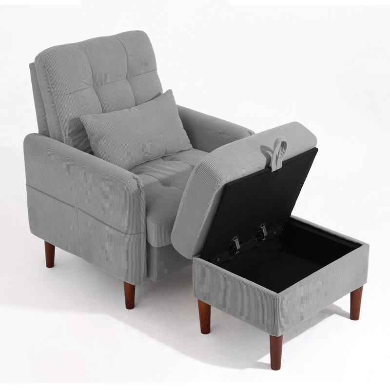Chaise d'appoint rembourrée, Gris