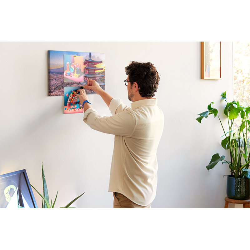 Wall Mounted cork board with print wall art notice boards home office bulletin board ideas Japan building
