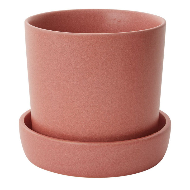 Pot à fleurs en céramique Zandra, Rose, H 6,5 po x l 6,75 po x P 6,75 po