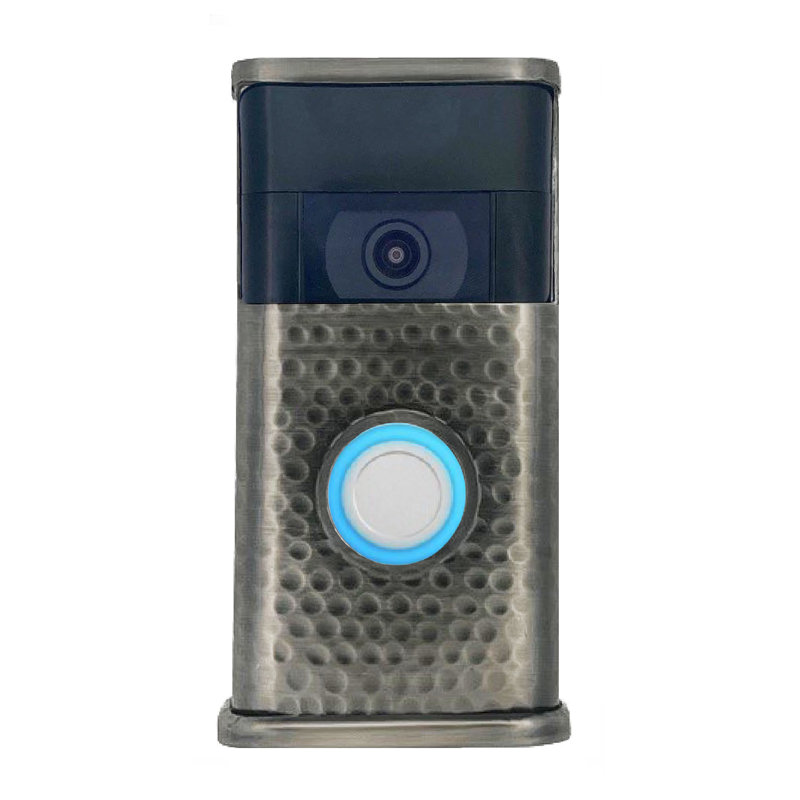 Housse de sonnette martelée pour vidéo (compatible avec Ring 2nd Gen), Étain antique