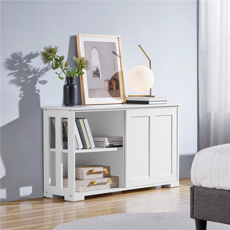 107cm Multifunctional Sideboard with Concealed Storage, White