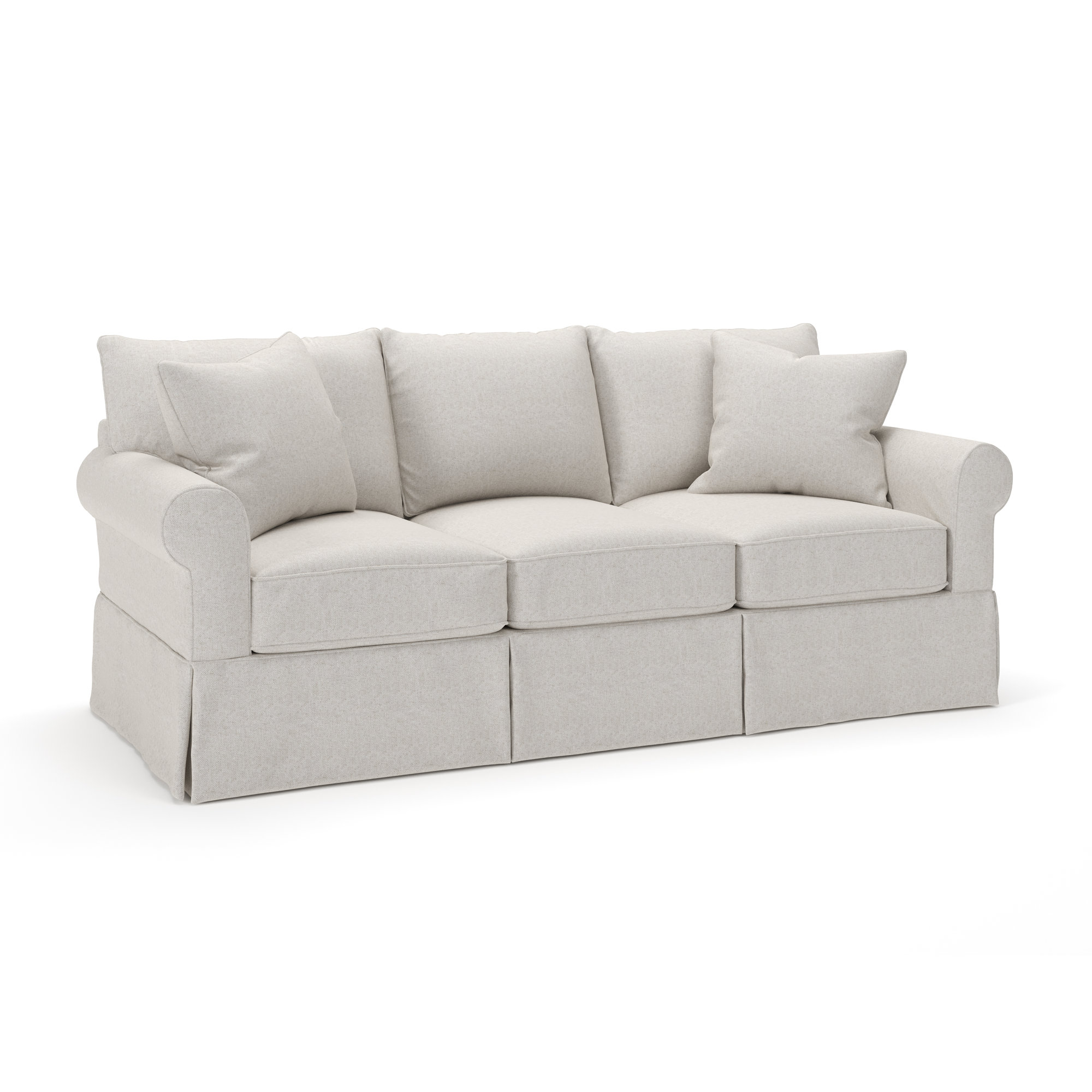 Amari 89'' Upholstered Sofa, Macarena Light Gray Canvas