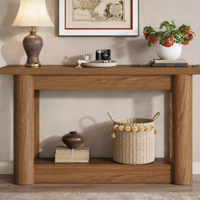 63" Console Table, 2-Tier Farmhouse Entryway Sofa Table