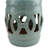Outsunny 14" X 17" Ceramic Garden Stool With Double-Coin Knotted Ring Design & Strong Glazed Material, Decorative End Table, Home Collection, Antique Blue