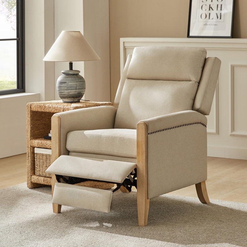 Fauteuil inclinable de 28,74 po Terren, Lin beige