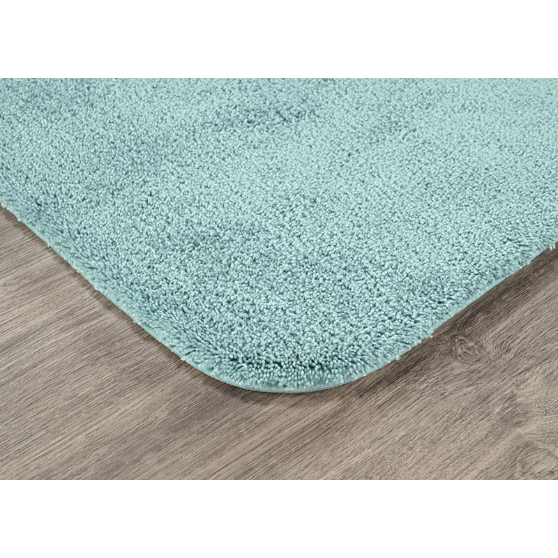 Billy-Dean Nylon 3 Piece Bath Rug Set with Non-Slip Backing, Sea Foam