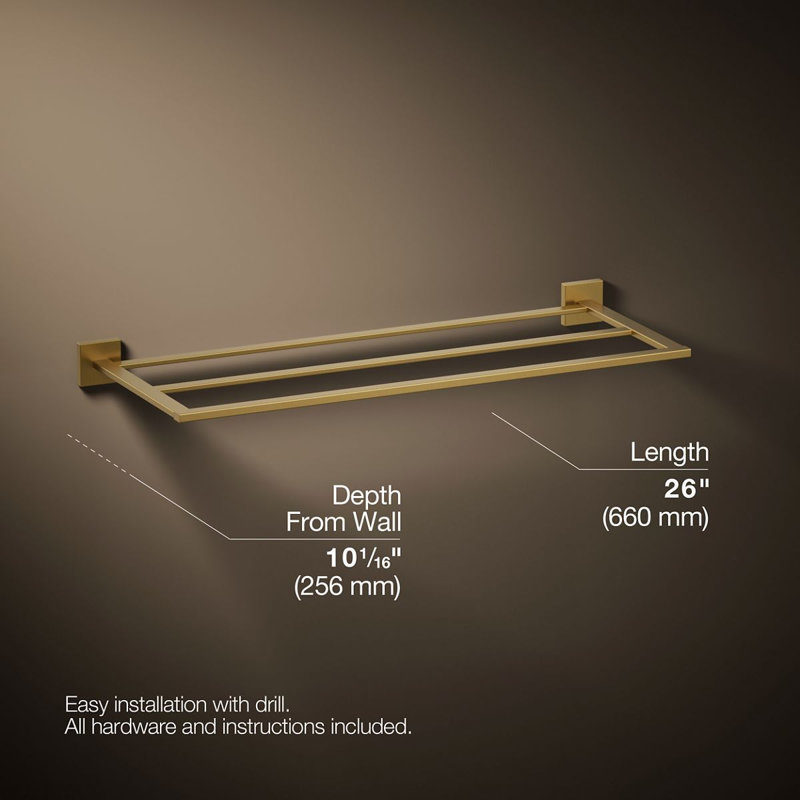 Square Hotelier, Vibrant Brushed Moderne Brass
