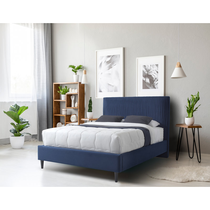 Analaura Upholstered Bed, Double (4'6), Blue