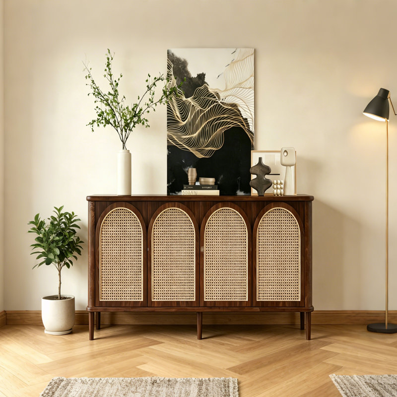 Buffet haut de gamme rétro de style chinois, 35.4" H x 47.2" W x 15.7" D