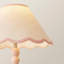 Nephi Bobbins Painted Table Lamp with Tapered Natural Linen Trim Scallop Shade-463383325-467287759-463383299