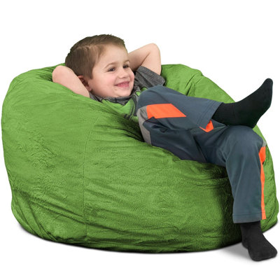  | Fauteuil à billes pour enfant 3 pi | Rembourrage en mousse - Housse lavable amovible, fourrure de lime