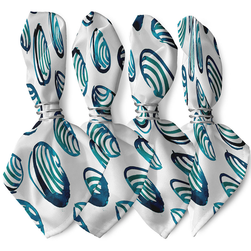 Eastbourne Polyester Geometric Square Napkin, Teal