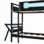 Lit superposé avec deux bureaux de jeu intégrés, ports de bureau USB et organisateur de panneau perforé, cadre de jeu pour joueur-931310138-931310131