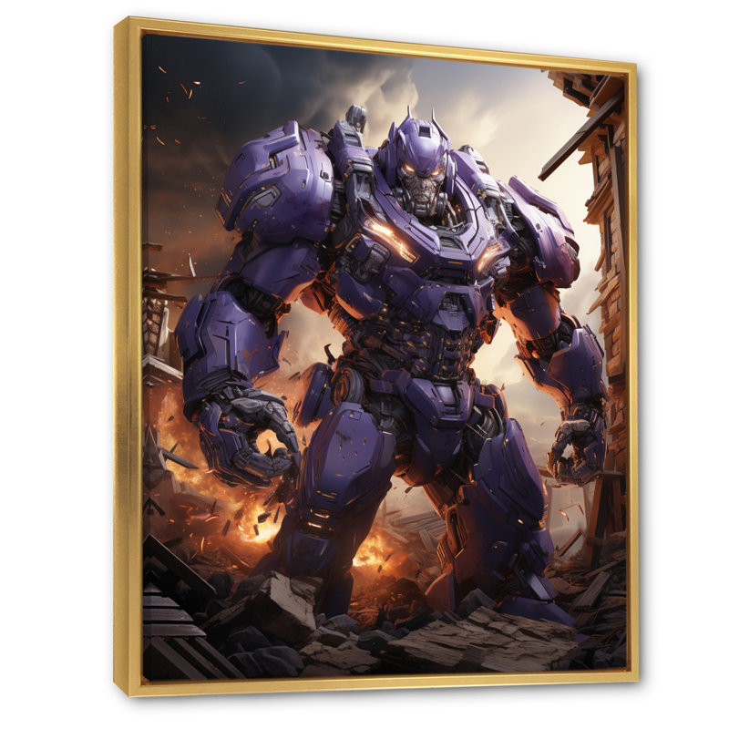 Villian Transformer III - Imprimé, H 40 po x l 30 po x P 1,5 po, Cadre flottant doré