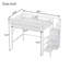 Lit mezzanine simple TG en métal avec escalier, tablettes de rangement et garde-robe, 300 lb robuste, lit peu encombrant pour enfants, adolescents, blanc-1252576305