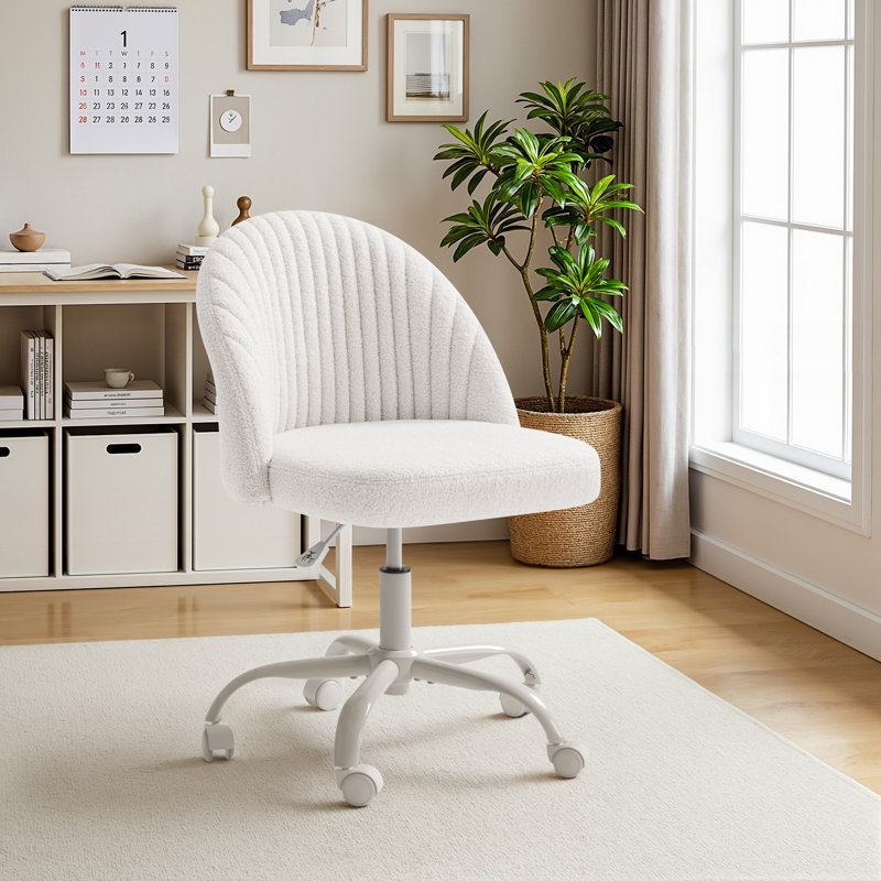 Chaise de bureau avec roulettes, chaise de travail Teddy Teddy, Blanc
