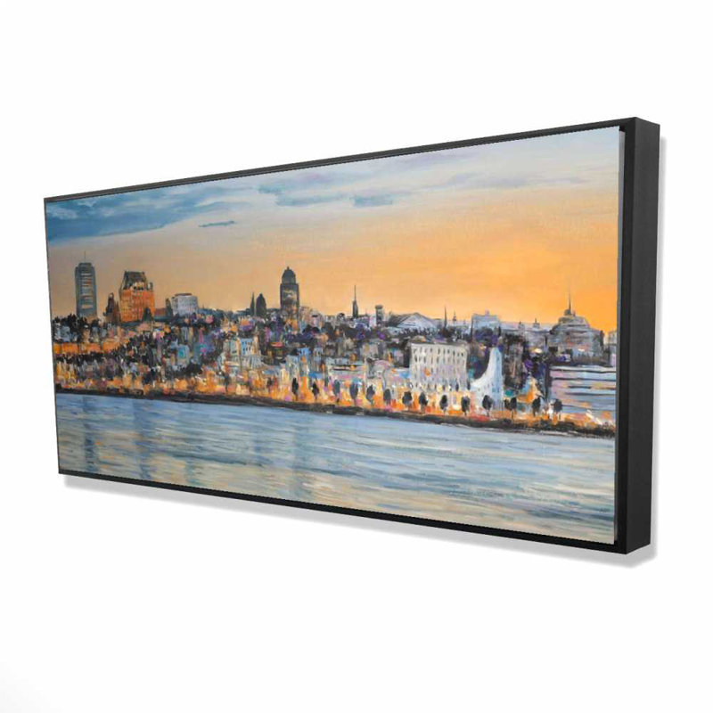 Horizon de Québec - décor de toile encadrée mer bleue