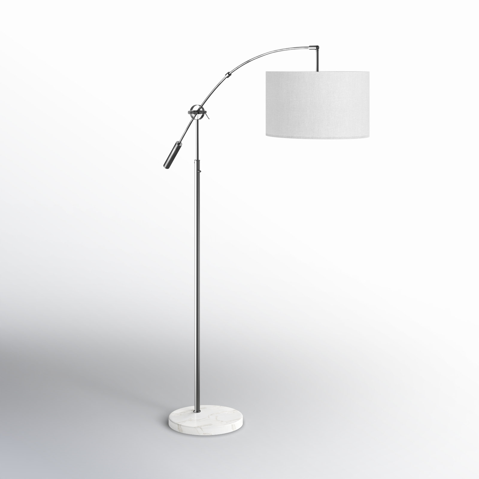 Kata 81'' Floor Lamp, White, Light Taupe