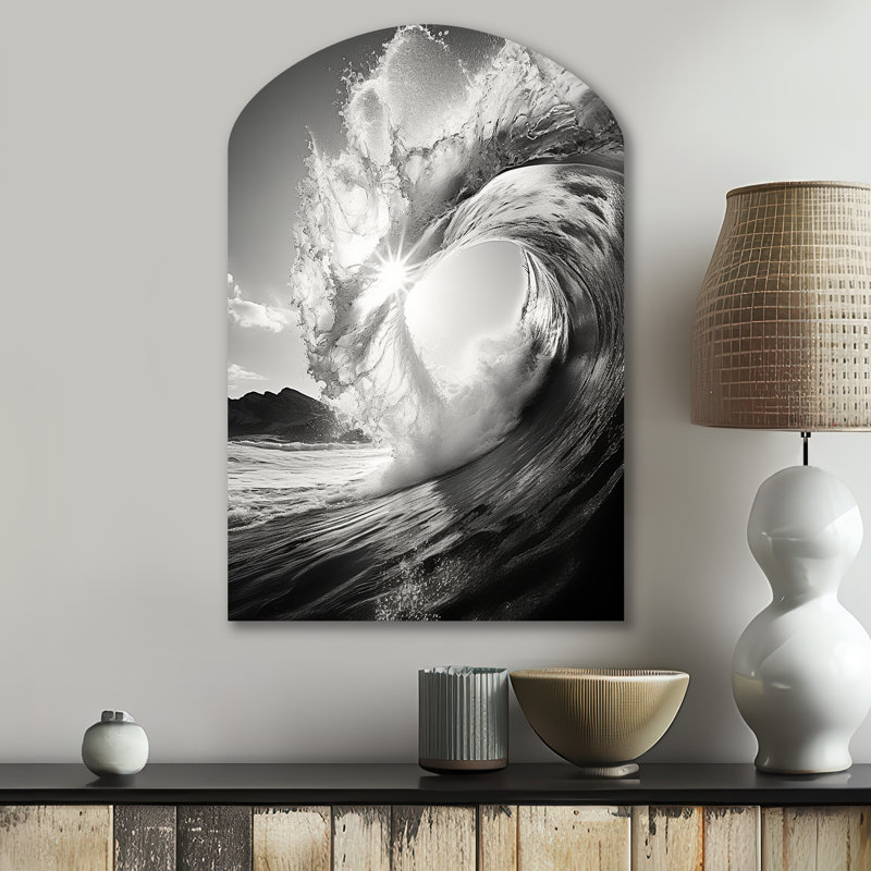 «Pollitt - Asymmetric Coastal Beach», reproduction d'art murale en métal Freeform, H 34 po x l 25 po