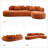 Upholstered 135 " Polyester L-Shaped Sectional-1757719835-1757719832
