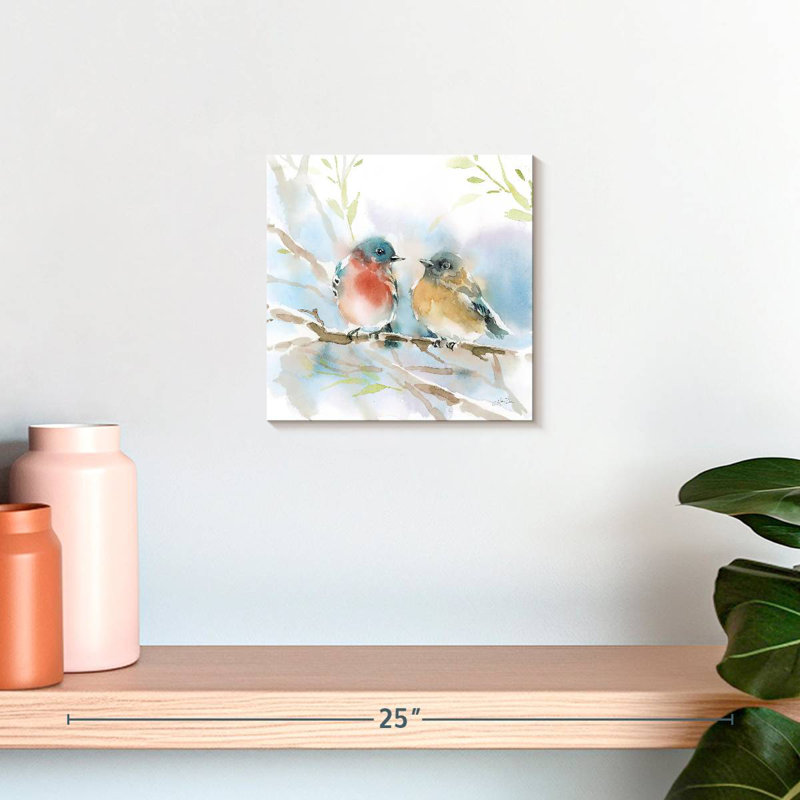 Brampt Bluebird Pair In Spring, 10" H x 10" W