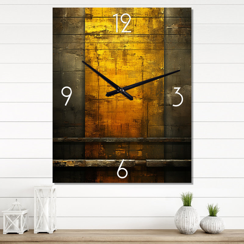 Horloge murale rétro Golden Golden, H 32 po x l 24 po x P 1 po
