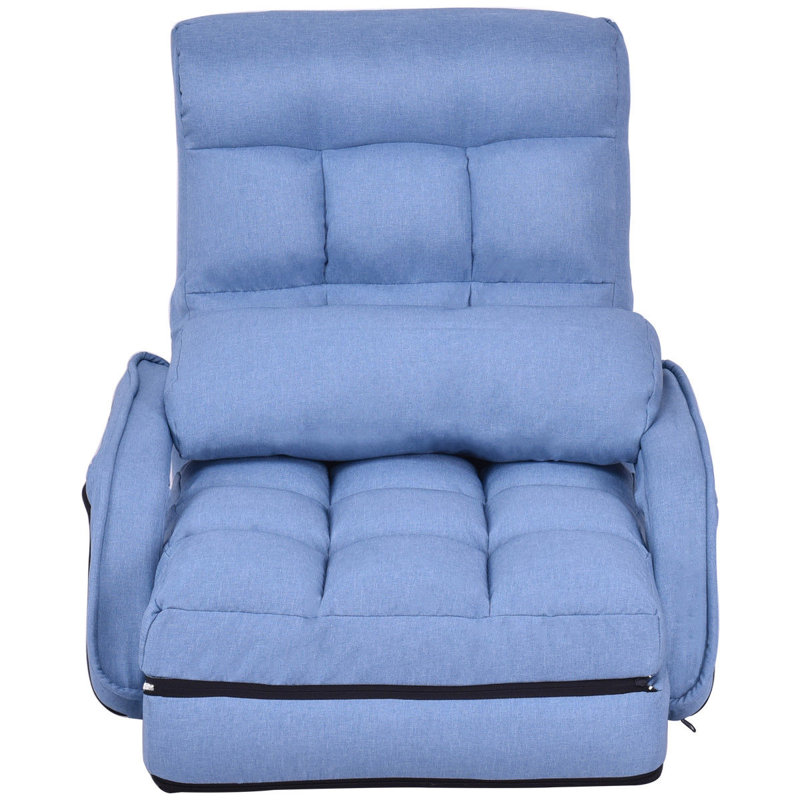 Méridienne en polyester capitonné l 55,12 cm Conners, Bleu