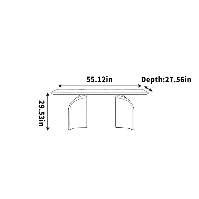 Bureau d'ordinateur Clair, H 29,53 po x l 55,12 po x P 27,56 po