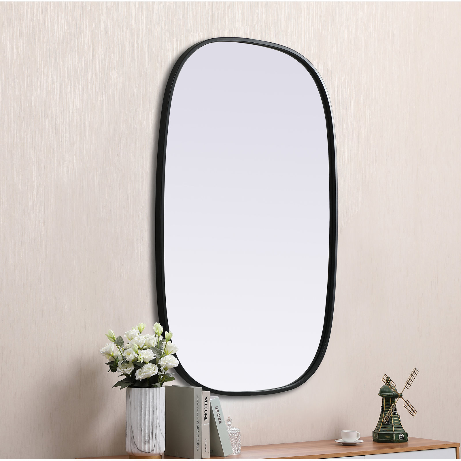 Sabine Accent Mirror, Black, 36" x 24"