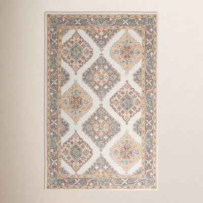 Gray Ivory Hand-Tufted Wool Rug