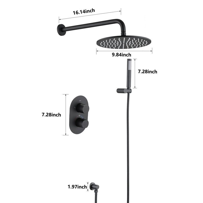 Thermostatic All-In-One Kit with Rough in-Valve