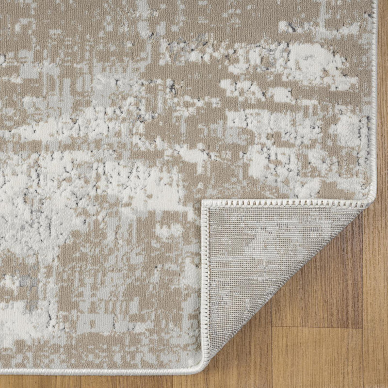 Tapis moderne délavé à motif abstrait, Rectangle 6 pi x 9 pi
