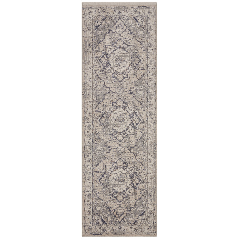 Terrain Ivory/Grey Rug, Runner 80cm x 200cm