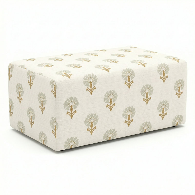 Berlin Gardens Lilly Hive 18X30x13 Rectangle Pouf, Cream